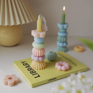 Bougie parfumée <span class=keywords><strong>de</strong></span> forme géométrique mobile empilée en 3D, longue, colorée, créative, faite à <span class=keywords><strong>la</strong></span> main, bougies d'ornement d'aromathérapie Jenga - Product Image 5