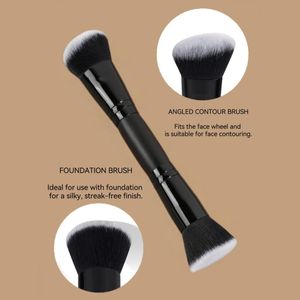 Ensemble de pinceaux de maquillage, pinceau plat pour anticernes, fond de teint, eye-liner, manche en bois, fibres synthétiques, visage, yeux, kit de pinceaux cosmétiques en gros - Product Image 4