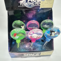 Stylos à bulles sensoriels en forme de sucette, papeterie créative en acrylique, stylos à bulles colorés avec des flotteurs 3D mignons