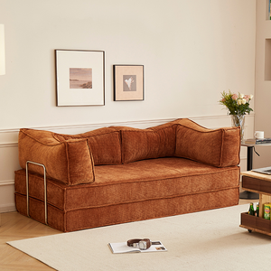 أريكة سرير Teddy بتصميم ريترو قابلة للطي ومزدوجة الاستخدام بنمط خليط الألوان، وحدة ضغط لغرفة المعيشة - Product Image 1