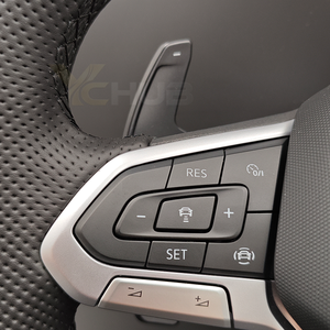 Volant en cuir ACC R <span class=keywords><strong>Line</strong></span> pour VW Volkswagen Golf 6 7 7.5 8 R MK6 MK7 MK8 Polo Passat B8 CC Scirocco <span class=keywords><strong>Tiguan</strong></span> Touran - Product Image 3