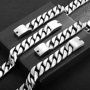 Jewelry <b>for</b> <b>Men</b> Stainless Steel Bracelet Cuban Link Bracelet Chunky Bracelet Stylish Durable Stainless Steel Jewelry - Product Image 4