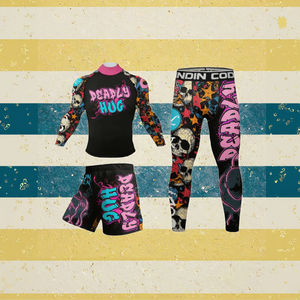 Guangzhou Factory's Custom Logo Impresión digital Sublimación Rash Guard Sportswear Hombres Low MOQ MMA Set Transpirable Anti-UV - Product Image 3