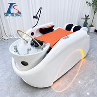 Regenbogenfarbenes Haarwaschbett mit Wassertherapie, Zirkulation, Elektrischer Massage, Shampoo-Stuhl, Airbag-Massage-Shampoo-Bett für Salons