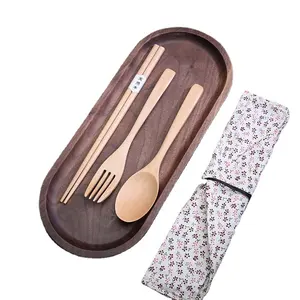 New Style Tangled Chopsticks Gift Tableware Japanese Creative Portable Spoon Chopsticks And Fork Three-piece Set