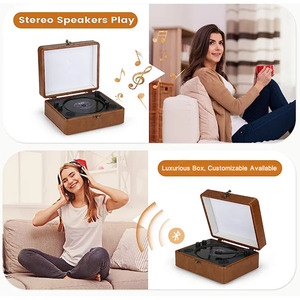Performance supérieure Rétro Gramophone Lecteur Bluetooth <span class=keywords><strong>Valise</strong></span> Portable Stéréo Son BT Tourne-Disque Vinyle <span class=keywords><strong>pour</strong></span> Voyage à Domicile - Product Image 2