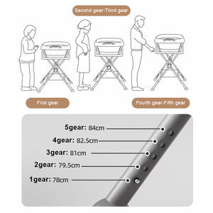 <span class=keywords><strong>Table</strong></span> à <span class=keywords><strong>langer</strong></span> pour bébé nouveau-né en coton pliable avec <span class=keywords><strong>baignoire</strong></span> intégrée - Product Image 4