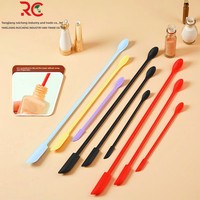 Ensemble de 3 mini spatules à double extrémité en silicone pour la cuisine et la beauté