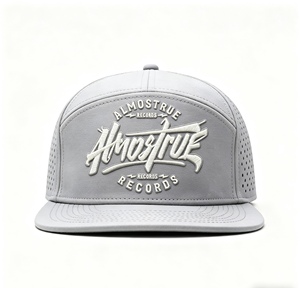 Custom Embroidered <b>Flat</b> Bill Perforated Breathable 7 Panel Baseball <b>Hat</b> Laser Cut Holes <b>Hat</b> Unisex Adjustable Golf <b>Hat</b> - Product Image 1