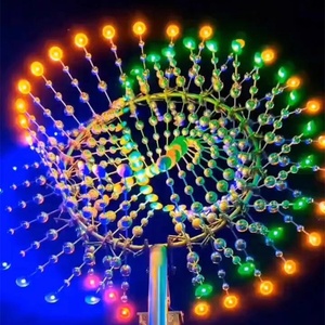 Escultura Cinética <span class=keywords><strong>de</strong></span> Acero Inoxidable, Molino <span class=keywords><strong>de</strong></span> Viento LED, Gran Molino <span class=keywords><strong>de</strong></span> Viento Metálico para Decoración <span class=keywords><strong>de</strong></span> Jardín y Paisaje Exterior - Product Image 6