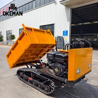 OKEMAN 1,5 Tonnen Handgeführter Gummiketten-Raupentraktor Hydraulischer Dumper Benzinbetrieben für Garten- und Landschaftsbau