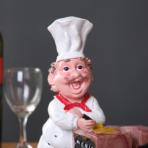 Support à vin créatif pour chef, statue de cuisinier décorative en résine, porte-gobelet, porte-bouteille, accessoire artisanal pour <span class=keywords><strong>bar</strong></span> à domicile - Product Image 6