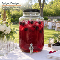 Distributeur de boissons en verre de 8 L (2 gallons) avec marques de mesure, grand distributeur de jus et de boissons pour hôtel, buffet, restauration, OEM