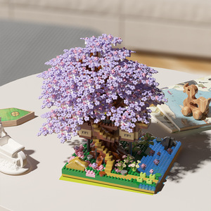 Juego de Bloques de Construcción Educativos DIY de Árbol de Sakura, Inspirado en Anime, Incluye Modelos de Bosque, Ciudad y Parque para Niñas - Product Image 4
