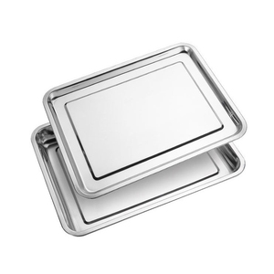 Plateau de service alimentaire en <span class=keywords><strong>acier</strong></span> inoxydable 410 incassable, design rectangulaire à motif végétal, écologique, prix plus bas - Product Image 1