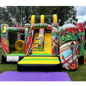 Castillo inflable para niños, gran casa de brinco inflable para exteriores, parque infantil inflable con tobogán. - Product Image 2