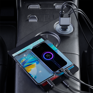 New 4 in 1 Multi Functional private fast Charging Adapter retractable car charger 3-in-1 fast charging for backseat - Product Image 5