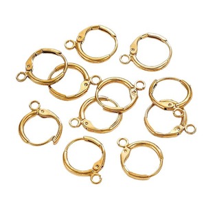 French Leverback Hoop <b>Earrings</b> | 18K PVD Gold Plated Stainless Steel Round Ear <b>Hooks</b> with Loop for DIY Jewelry Making - Product Image 5