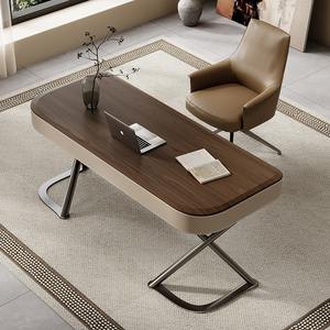 เก้าอี้ในตัว<span class=keywords><strong>โต๊ะ</strong></span><span class=keywords><strong>คอม</strong></span>พิวเตอร์สไตล์ย้อนยุคดีไซน์เนอร์สไตล์อิตาลีทันสมัยมินิมอลสีวอลนัทเป็นมิตรต่อสิ่งแวดล้อมจัดเก็บสำนักงาน - Product Image 1