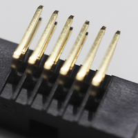 Échantillons gratuits 1.27mm espacement hauteur 4.9mm 5.5mm Positions 06-100pin double rangée PCB Board Box Header connecteur à Angle droit