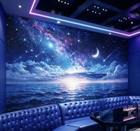 Papier peint imperméable 3D HD avec des étoiles, décoration murale pour plafonds et murs