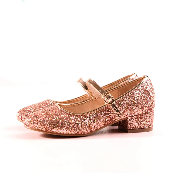 Moderner Stil Roségold Glitter Kinder Kinder Kleinkind High Heel Schuhe für Kinder Mädchen Baby