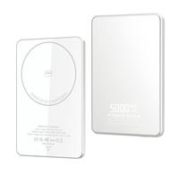 Vente en gros de batteries externes magnétiques 5000 mAh, ultra-minces, mini-batteries externes, charge sans fil