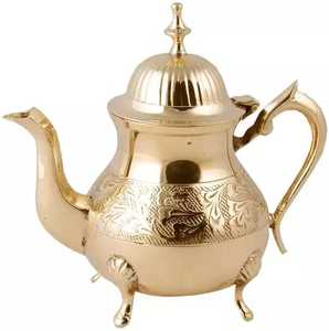 กาน้ำชาทองเหลืองโบราณทำด้วยมือสไตล์ดั้งเดิมสีโรสโกลด์สำหรับเสิร์ฟชาและกาแฟที่หลากหลาย - Product Image 1