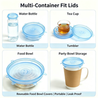 10 ensembles de couvercles de rangement en silicone réutilisables et durables, de qualité alimentaire, résistants à la chaleur, hermétiques, 6 tailles, écologiques, style moderne