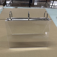 Support de présentation de menu en acrylique transparent en forme de V avec reliure à anneaux