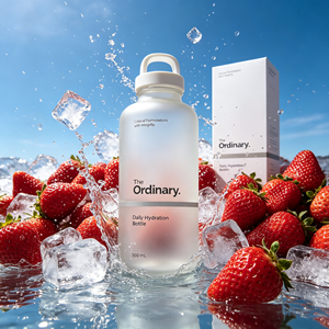 Bouteille d'<span class=keywords><strong>eau</strong></span> en verre givré personnalisée avec logo, 500 ml, avec poignée, design esthétique minimaliste - Product Image 2