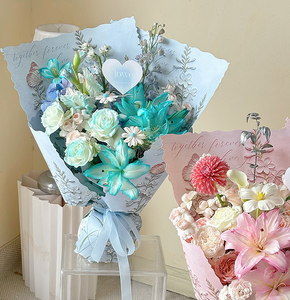 Papier d'emballage floral de <span class=keywords><strong>luxe</strong></span>, style peinture à l'huile, pour bouquets - Product Image 3