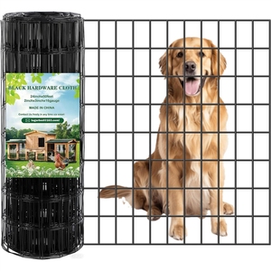 ตาข่ายเหล็กเคลือบพีวีซีสีดำ Tegarbed ขนาด 2 x 3 นิ้ว, 24 นิ้ว x 50 ฟุต เบอร์ 16, สำหรับรั้วไก่ รั้วสวน และปลูกต้นไม้ - Product Image 1