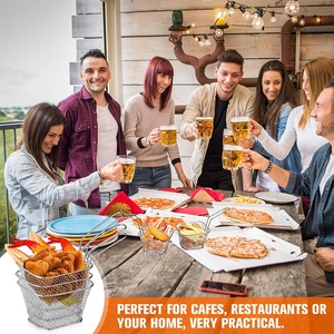 Mini Quadratischer Frittierkorb aus Edelstahl, Wiederverwendbarer Pommes-Frites-Halter, Kleiner Frittierkorb für Küche und Haushalt - Product Image 4