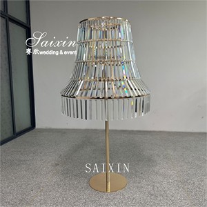 سايكسين تخصيص فريدة من نوعها حبات الكريستال الكبيرة حامل ذهبي لتزيين طاولة الزفاف - Product Image 2