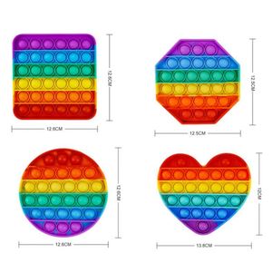 Jouet sensoriel Fidget Push Pop Bubble en silicone arc-en-ciel - Product Image 4