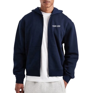 Sudadera con capucha y cremallera para hombre, estilo boxy, personalizada, con logo bordado, hombros caídos, corte regular, ropa de exterior para otoño con bolsillo - Product Image 1