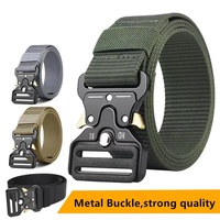 Ceinture tactique à boucle en acier à verrouillage automatique, prix d'usine, pour hommes, en nylon, style sportif