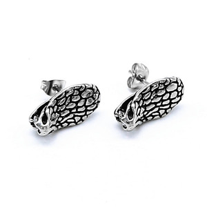 Yunnique – boucles d'oreilles en forme de tête de serpent, en acier titane, design du zodiaque animal, boucles d'oreilles de style punk à la mode pour hommes et femmes - Product Image 2