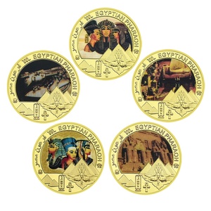 WOWEI nueva moda desafío monedas Fans recoger regalo personalizado <span class=keywords><strong>Egipto</strong></span> Faraón chapado en oro moneda conmemorativa Metal personalizado - Product Image 1