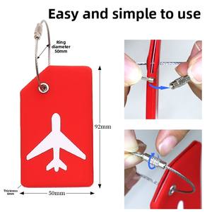 Custom Design Gepäck gurte Set Verstellbare Koffer gürtel Silikon Gepäck anhänger mit Namens ausweis - Product Image 4