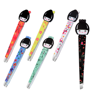 Pinzas para Cejas de Acero Inoxidable con Punta Inclinada en Forma de Muñeca Colorida - Product Image 1