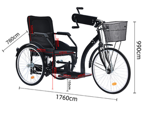 Bon marché pliable <span class=keywords><strong>Handbike</strong></span> tricycle à manivelle fauteuil roulant manuel pour la réadaptation des personnes handicapées handicap léger - Product Image 5