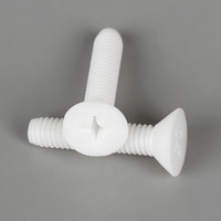 Vis en PTFE résistant à la corrosion, vis en plastique fluoré, vis à tête fraisée plate, vis à tête cruciforme, boulons isolés haute température