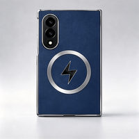 Coque de protection antichoc en PU électroplaqué, design fin et magnétique, style professionnel, sensation de luxe, pour Z Fold 8/7/6/5/4/3