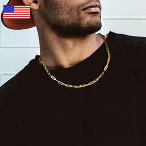 Rinntin Bsc40 Hiphop S925 Sterling Silver Ý Đồ Trang Sức 3Mm <span class=keywords><strong>14K</strong></span> 18K Mạ Vàng Lề Đường Kẹp Giấy Chuỗi Cho Phụ Nữ Người Đàn Ông - Product Image 1