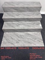Carreaux de porcelaine rectangulaires gris marbré veiné brillant pour escaliers intérieurs, antidérapants, pour salle de bain, hôtel, villa, vente en gros