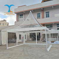 Tenda Pagoda Transparan Mewah untuk Acara Pernikahan dan Pesta Luar Ruangan dengan Lapisan Dalam