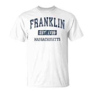 Franklin Massachusetts Est 1776 Camiseta deportiva vintage - Product Image 1