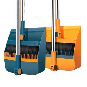 2 in 1 Steh besen und Kehr schaufel für den Heimgebrauch Faltbarer langer Griff 180 Grad drehbarer Besen Kehr schaufel Combo Set - Product Image 1